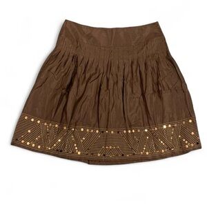 Alfani Brown Gold Embellished Bubble Skirt